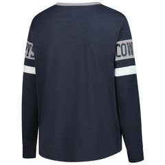 NFL Dallas Cowboys Women's Plus Size Throwback Lace-Up Long Sleeve T-Shirt