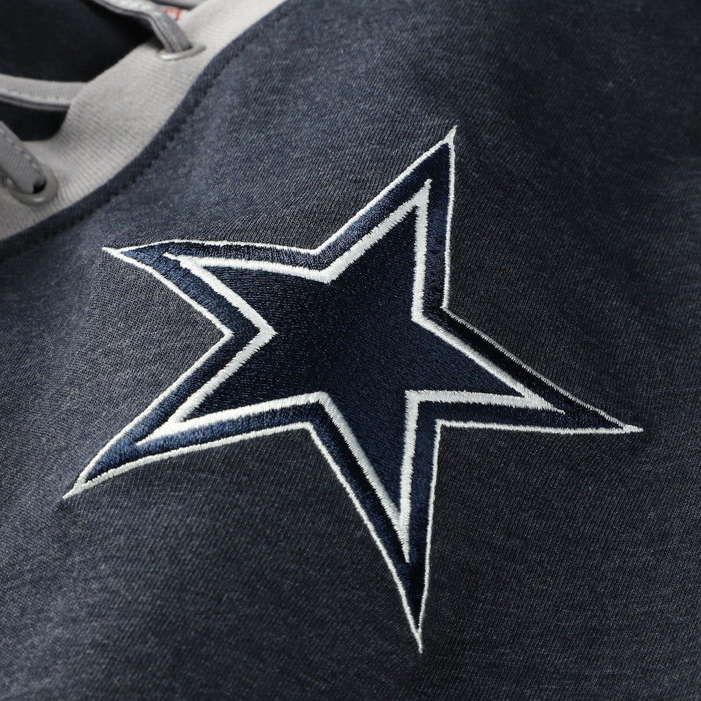 NFL Dallas Cowboys Women's Plus Size Throwback Lace-Up Long Sleeve T-Shirt