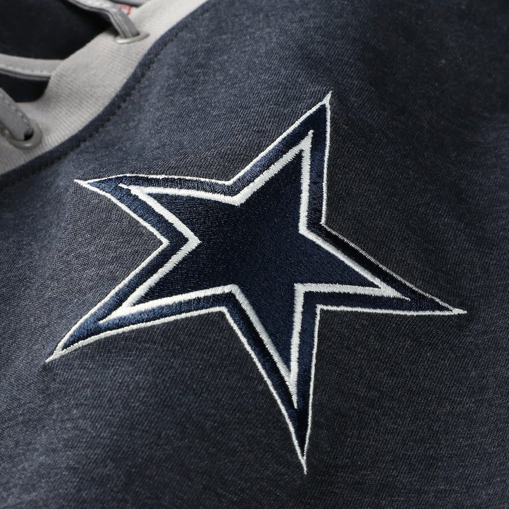 NFL Dallas Cowboys Women's Plus Size Throwback Lace-Up Long Sleeve T-Shirt