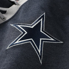 NFL Dallas Cowboys Women's Plus Size Throwback Lace-Up Long Sleeve T-Shirt