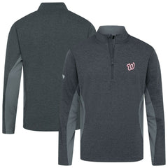 Washington Nationals Levelwear Waffle Insignia 2.0 Quarter-Zip Pullover - Heather Black