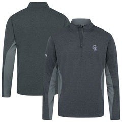 Colorado Rockies Levelwear Waffle Insignia 2.0 Quarter-Zip Pullover - Heather Black
