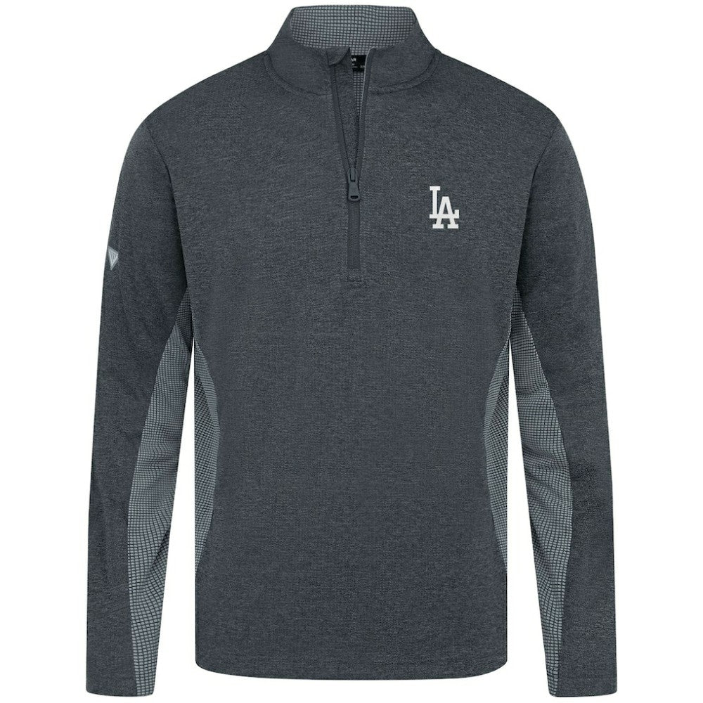 Los Angeles Dodgers Levelwear Waffle Insignia 2.0 Quarter-Zip Pullover - Heather Black