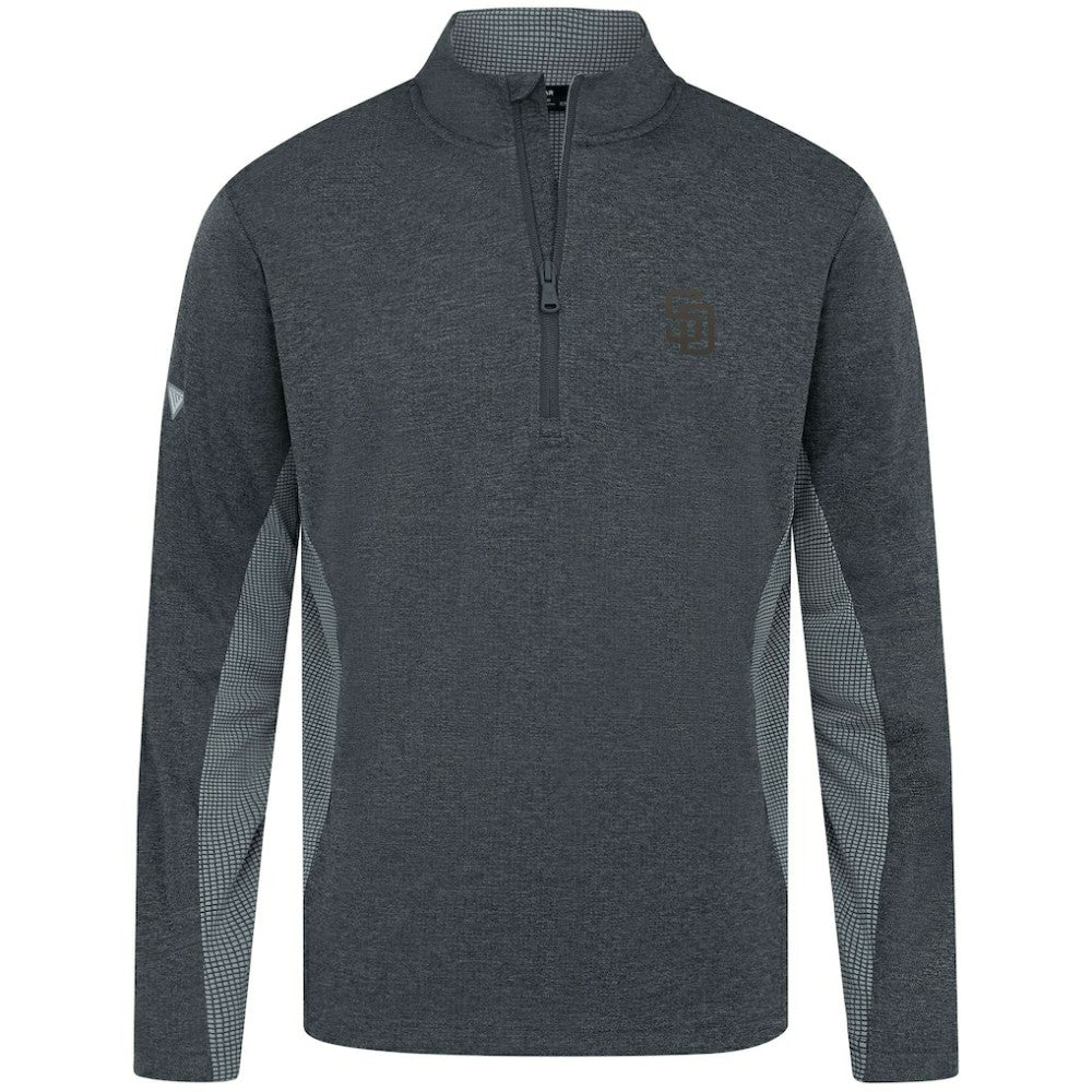 San Diego Padres Levelwear Waffle Insignia 2.0 Quarter-Zip Pullover - Heather Black