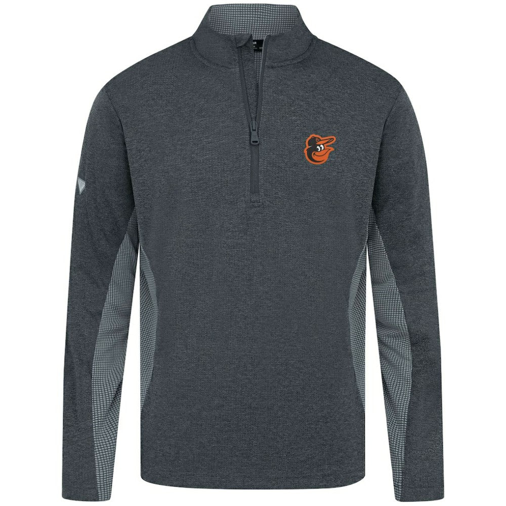 Baltimore Orioles Levelwear Waffle Insignia 2.0 Quarter-Zip Pullover - Heather Black