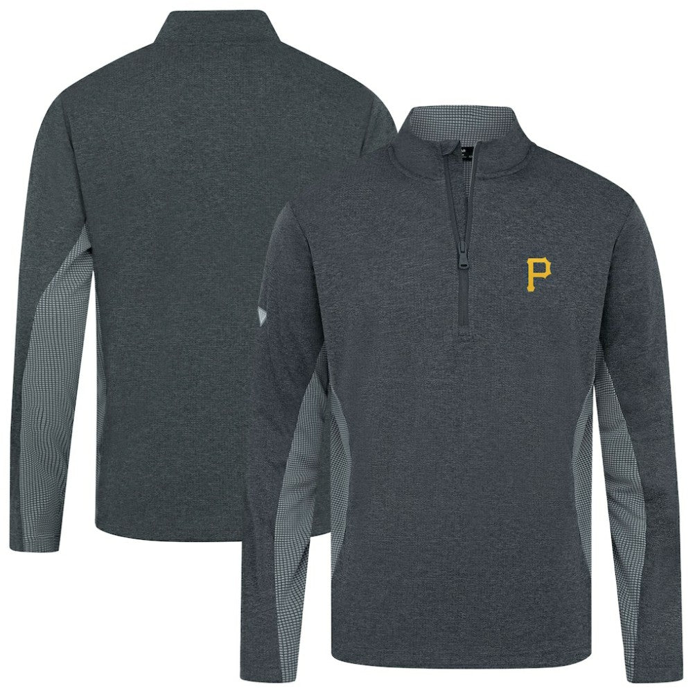 Pittsburgh Pirates Levelwear Waffle Insignia 2.0 Quarter-Zip Pullover - Heather Black