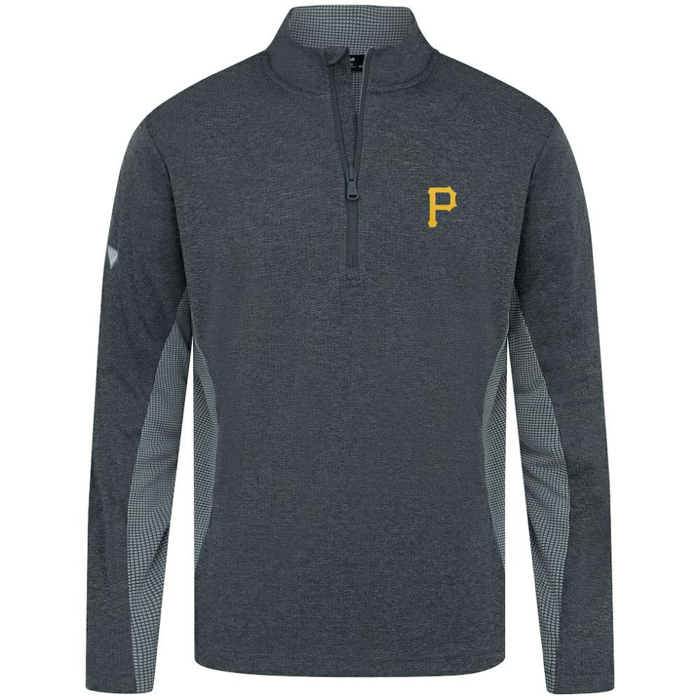 Pittsburgh Pirates Levelwear Waffle Insignia 2.0 Quarter-Zip Pullover - Heather Black