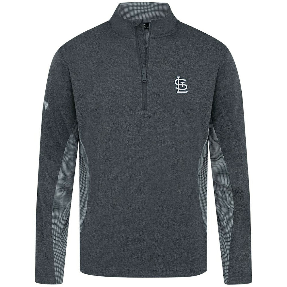 St. Louis Cardinals Levelwear Waffle Insignia 2.0 Quarter-Zip Pullover - Heather Black
