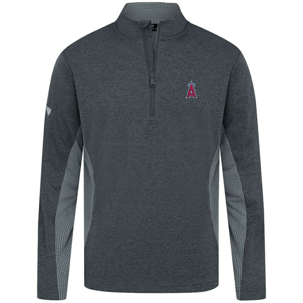 Los Angeles Angels Levelwear Waffle Insignia 2.0 Quarter-Zip Pullover - Heather Black