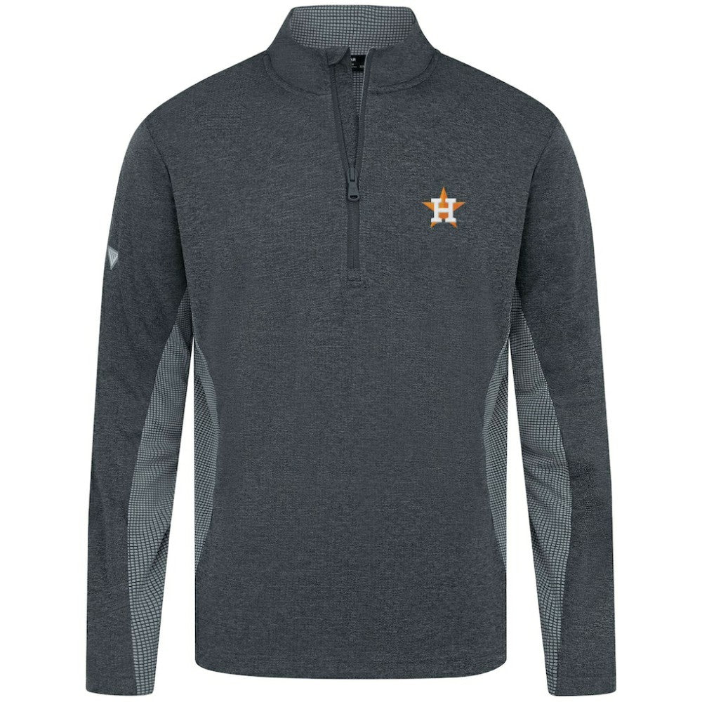 Houston Astros Levelwear Waffle Insignia 2.0 Quarter-Zip Pullover - Heather Black