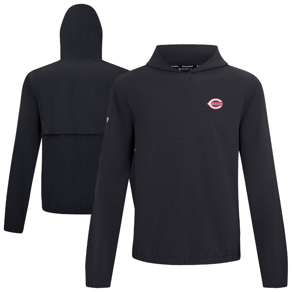 Cincinnati Reds Levelwear Action Insignia 2.0 Pullover Hoodie - Black