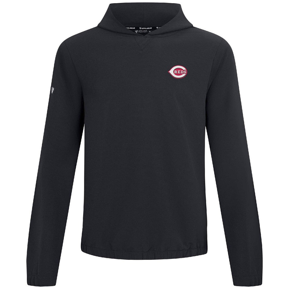 Cincinnati Reds Levelwear Action Insignia 2.0 Pullover Hoodie - Black