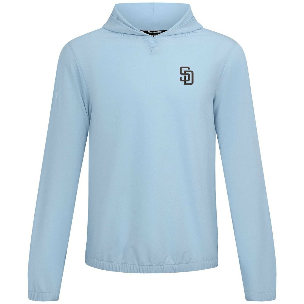 San Diego Padres Levelwear Action Insignia 2.0 Pullover Hoodie - Light Blue