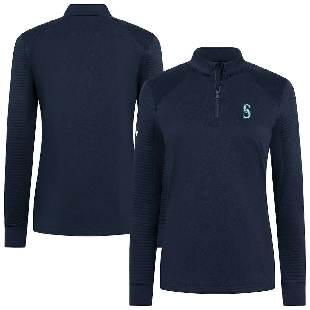 Seattle Mariners Levelwear Women's Power Insignia 2.0 Quarter-Zip Pullover Top - Navy