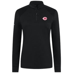 Cincinnati Reds Levelwear Women's Power Insignia 2.0 Quarter-Zip Pullover Top - Black