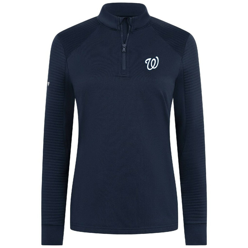 Washington Nationals Levelwear Women's Power Insignia 2.0 Quarter-Zip Pullover Top - Navy