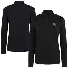 Colorado Rockies Levelwear Women's Power Insignia 2.0 Quarter-Zip Pullover Top - Black