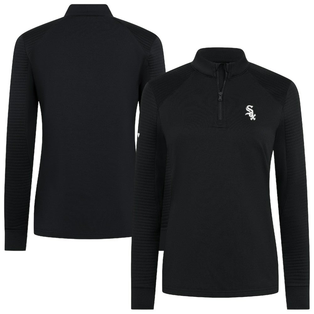 Chicago White Sox Levelwear Women's Power Insignia 2.0 Quarter-Zip Pullover Top - Black