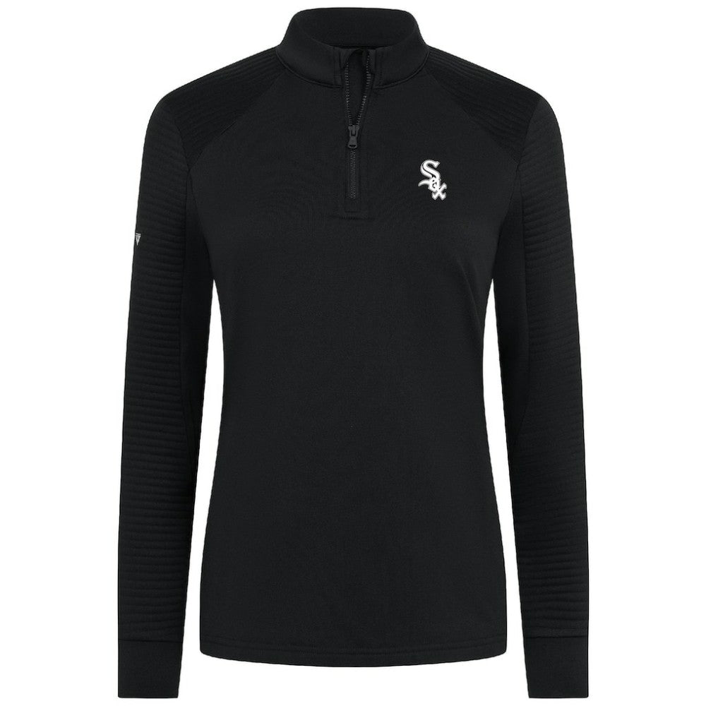 Chicago White Sox Levelwear Women's Power Insignia 2.0 Quarter-Zip Pullover Top - Black