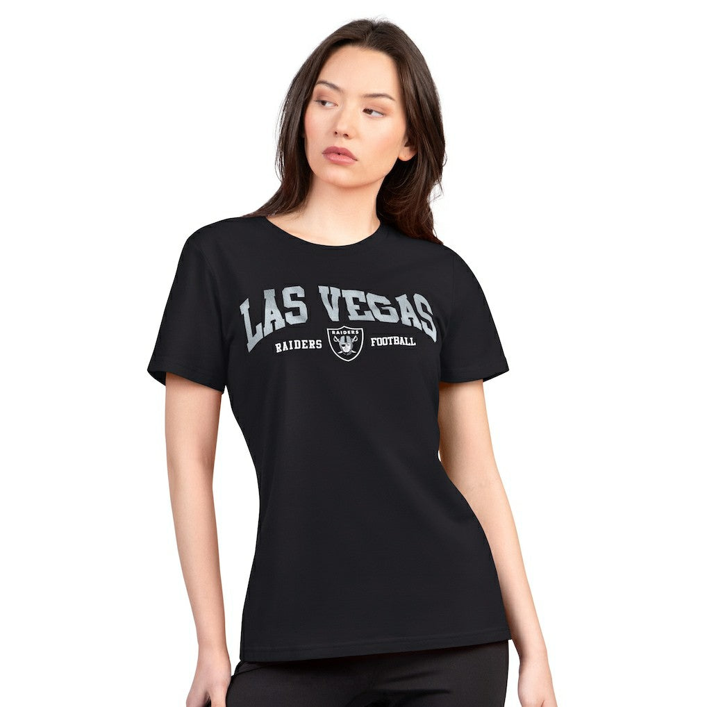 NFL Las Vegas Raiders G-III 4Her by Carl Banks Women's Super-Slim Lightweight Winning Crew T-Shirt