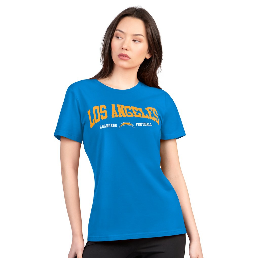 NFL Los Angeles Chargers G-III 4Her by Carl Banks Women's Super-Slim Lightweight Winning Crew T-Shirt