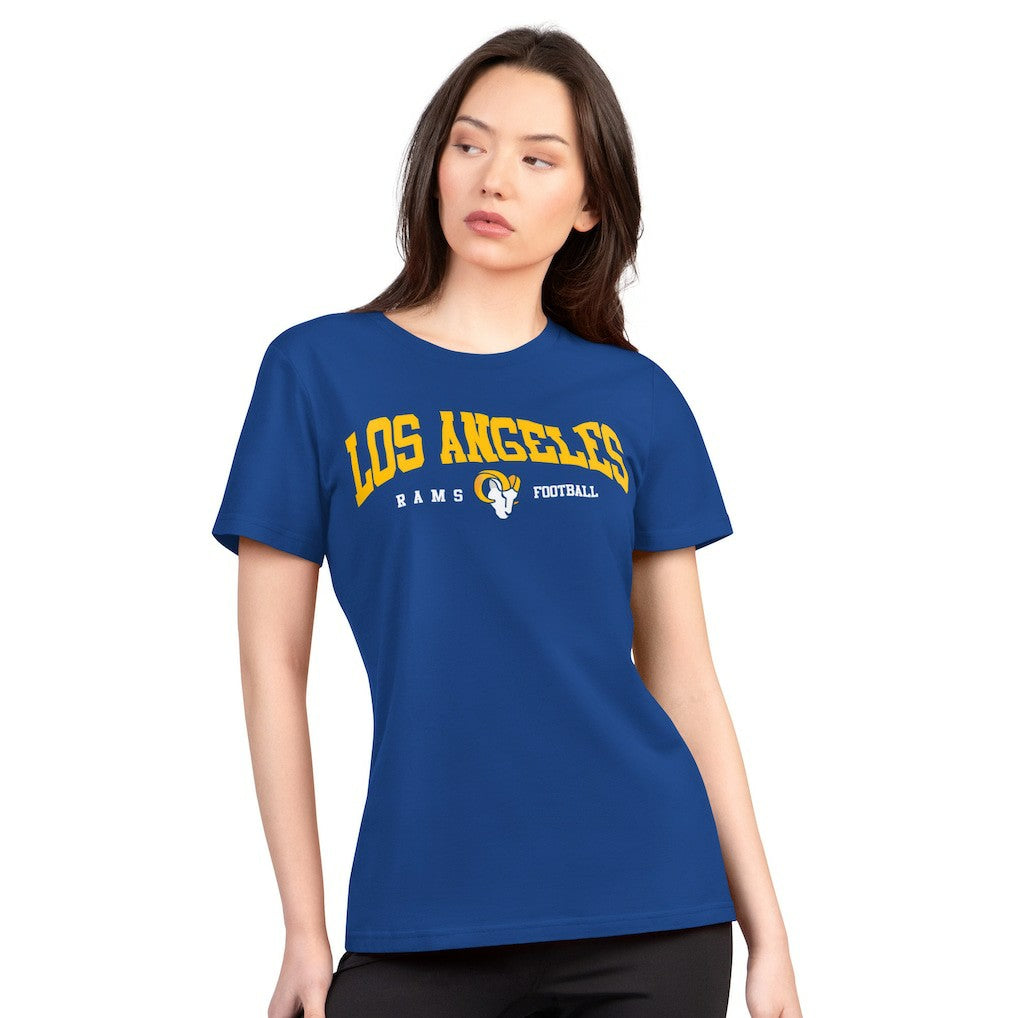 NFL Los Angeles Rams G-III 4Her by Carl Banks Women's Super-Slim Lightweight Winning Crew T-Shirt