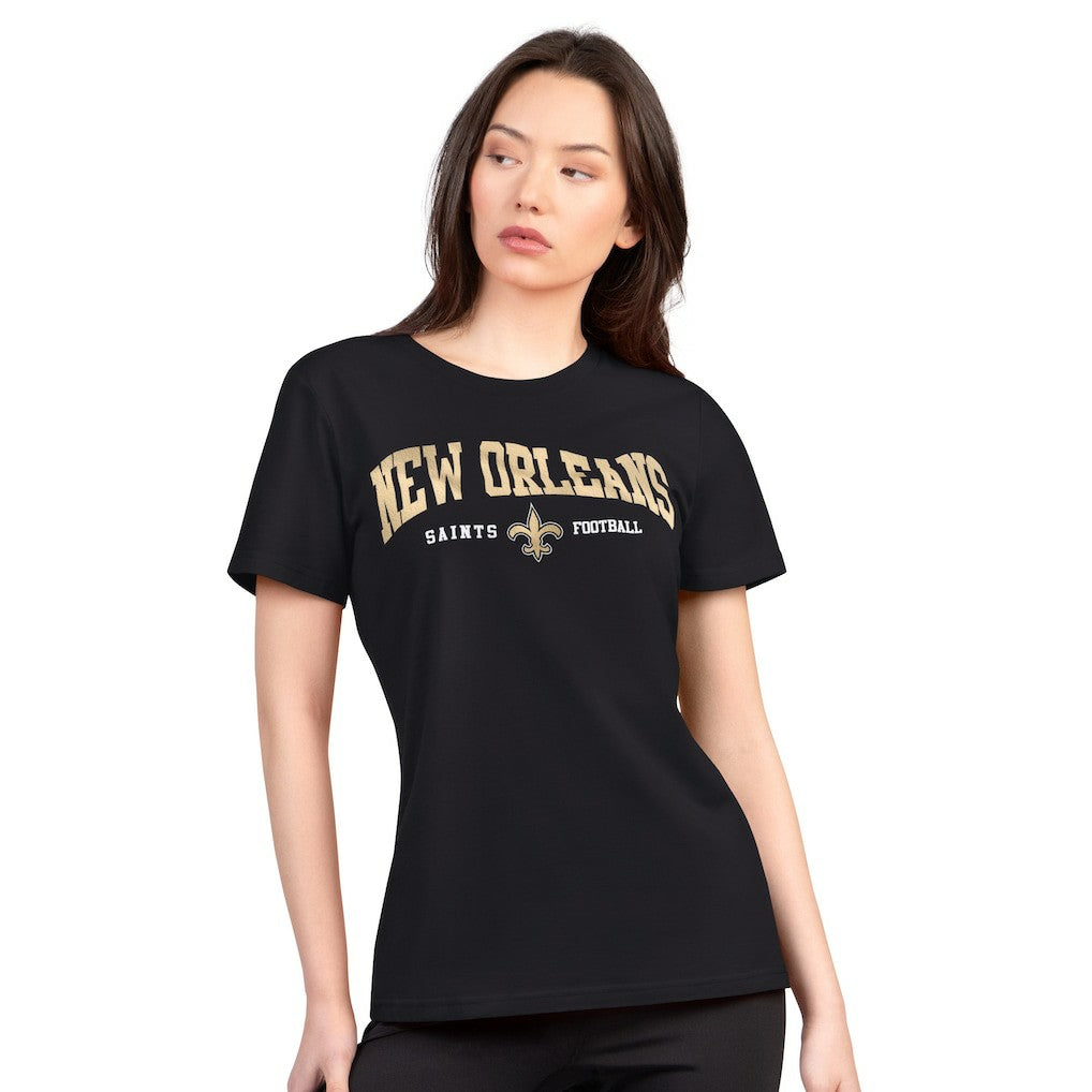 NFL New Orleans Saints G-III 4Her by Carl Banks Women's Super-Slim Lightweight Winning Crew T-Shirt
