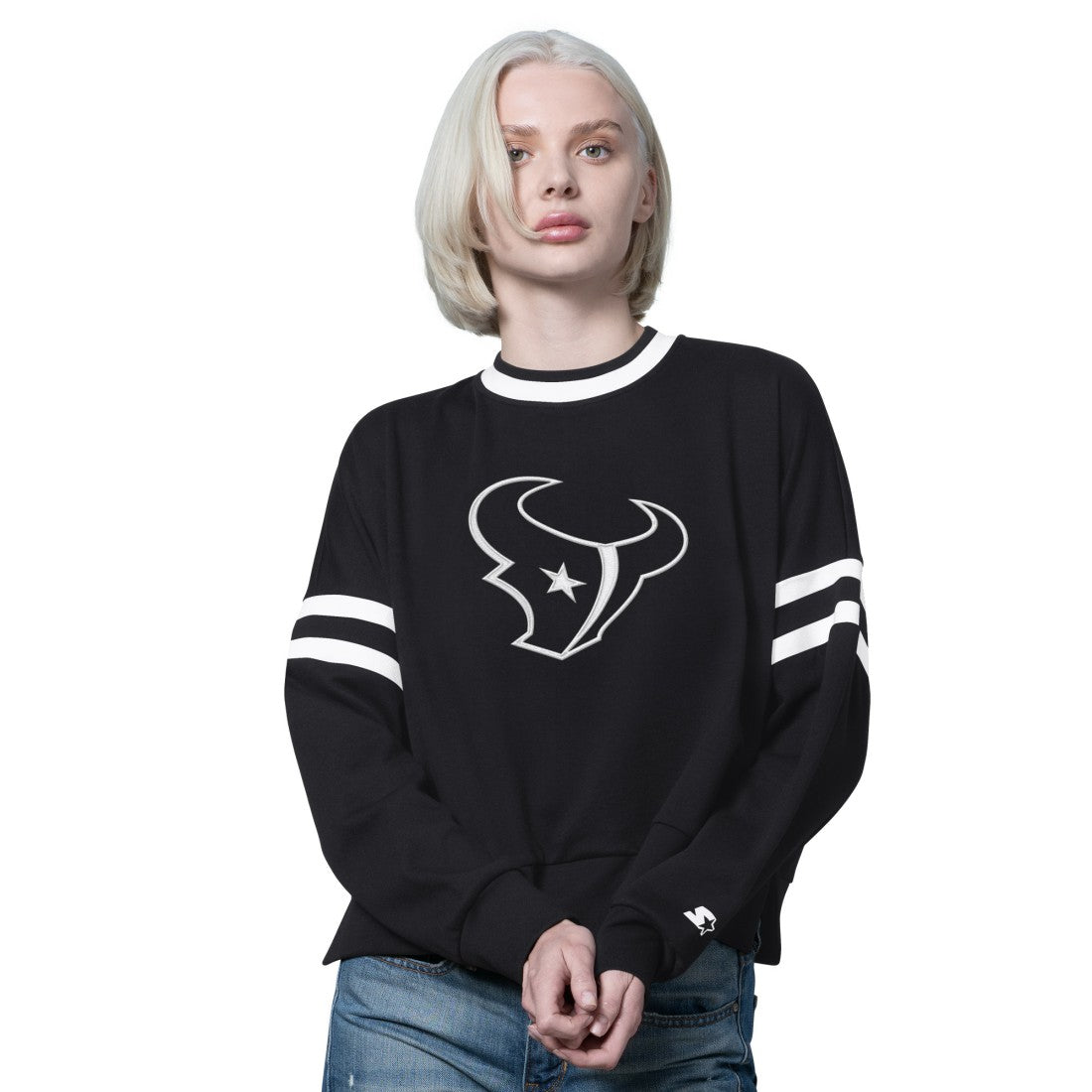 NFL Houston Texans Starter Women's Rally Drop Shoulder Cropped Sweatshirt