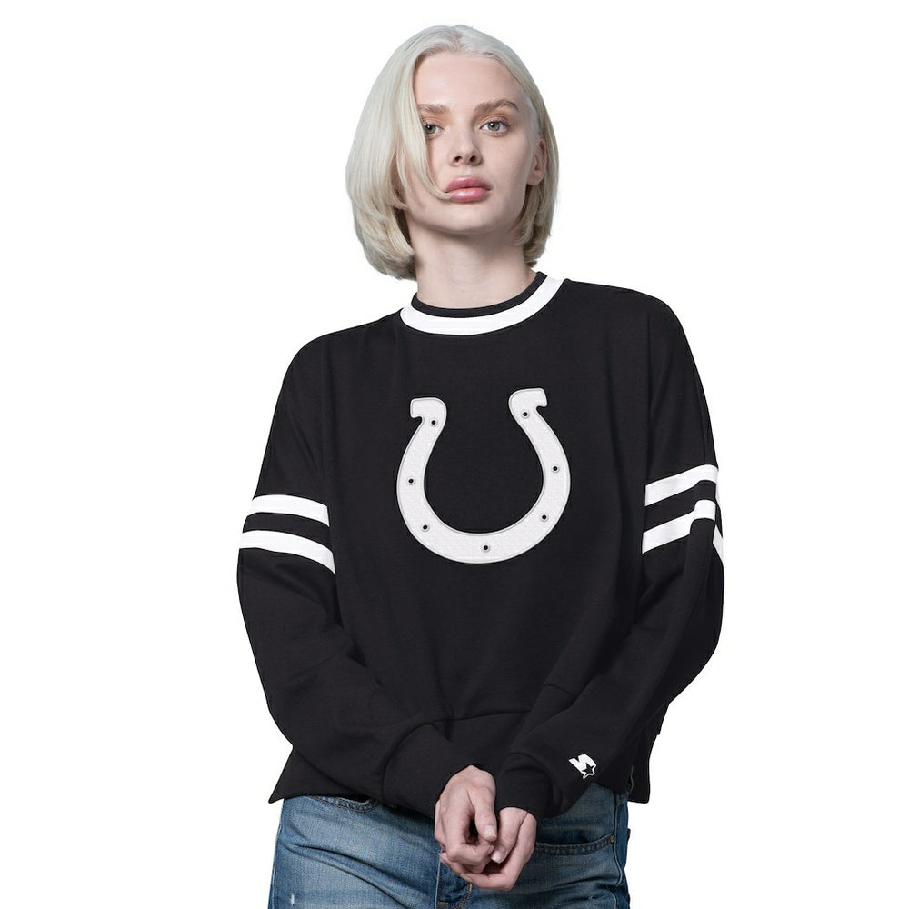 NFL Indianapolis Colts Starter Women's Rally Drop Shoulder Cropped Sweatshirt