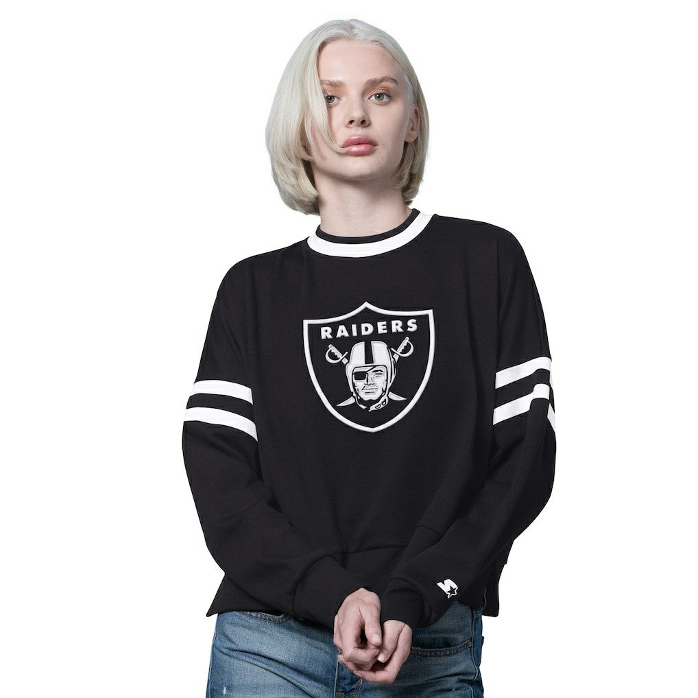 NFL Las Vegas Raiders Starter Women's Rally Drop Shoulder Cropped Sweatshirt
