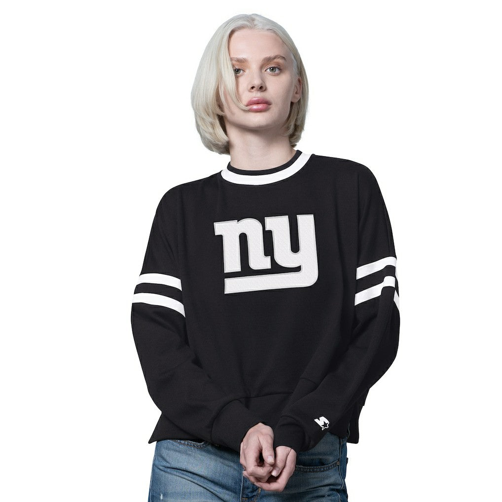NFL New York Giants Starter Women's Rally Drop Shoulder Cropped Sweatshirt