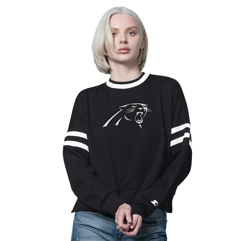 NFL Carolina Panthers Starter Women's Rally Drop Shoulder Cropped Sweatshirt