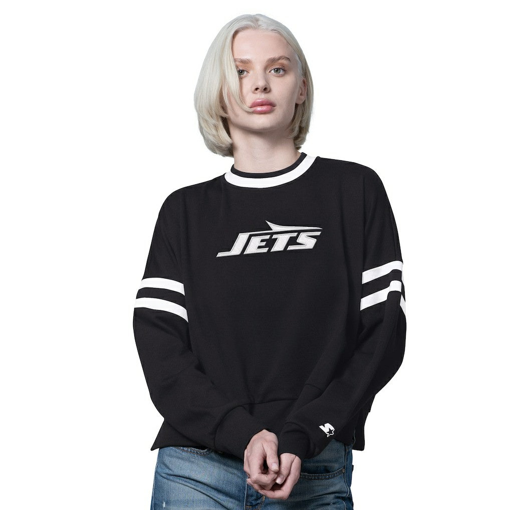 NFL New York Jets Starter Women's Rally Drop Shoulder Cropped Sweatshirt