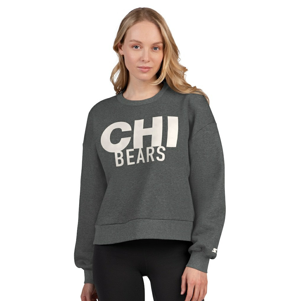 NFL Chicago Bears Starter Women's Show Up Cropped Fleece Pullover Sweatshirt
