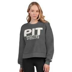 NFL Pittsburgh Steelers Starter Women's Show Up Cropped Fleece Pullover Sweatshirt