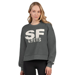 NFL San Francisco 49ers Starter Women's Show Up Cropped Fleece Pullover Sweatshirt