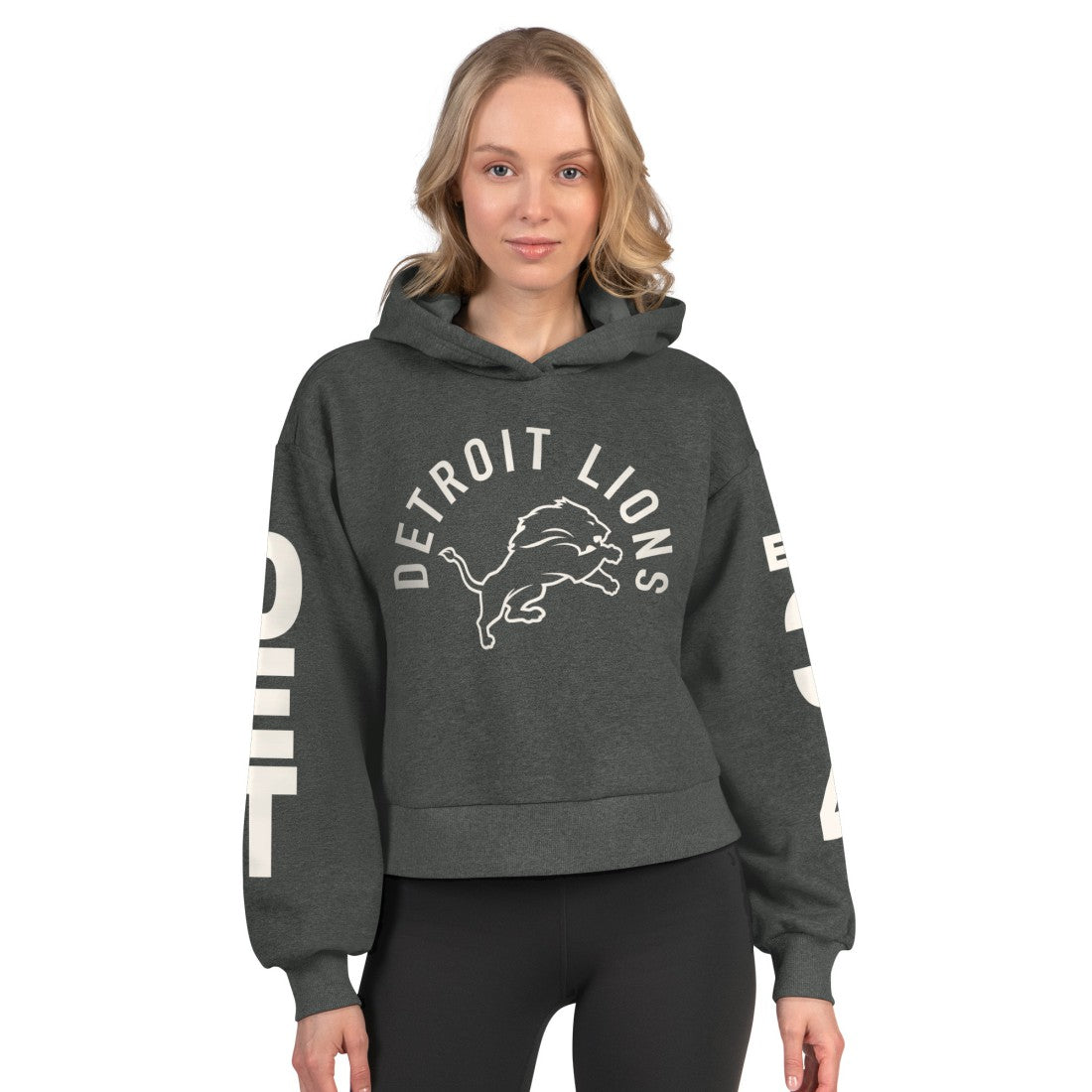 NFL Detroit Lions Starter Women's Star Player Cropped Fleece Pullover Hoodie