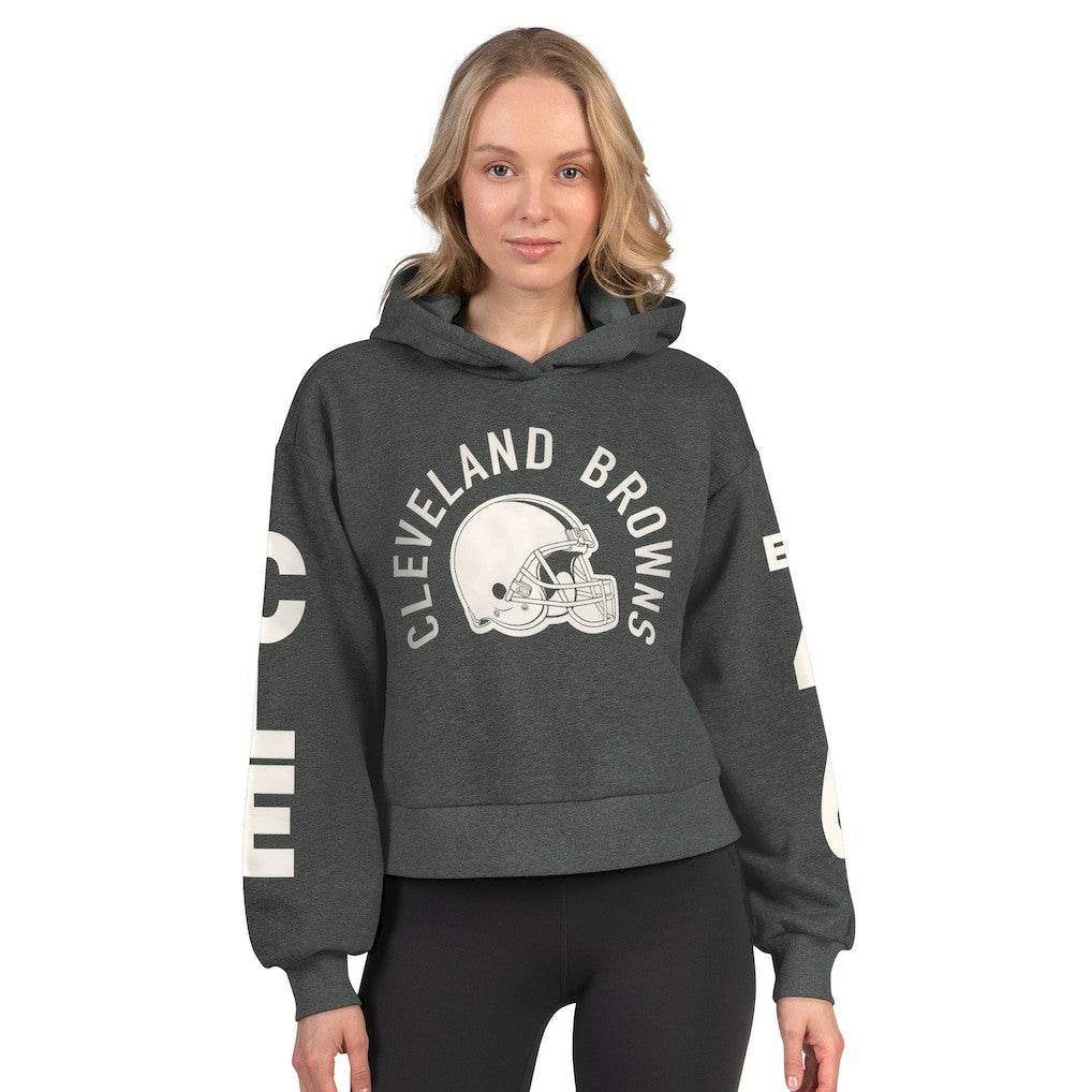NFL Cleveland Browns Starter Women's Star Player Cropped Fleece Pullover Hoodie