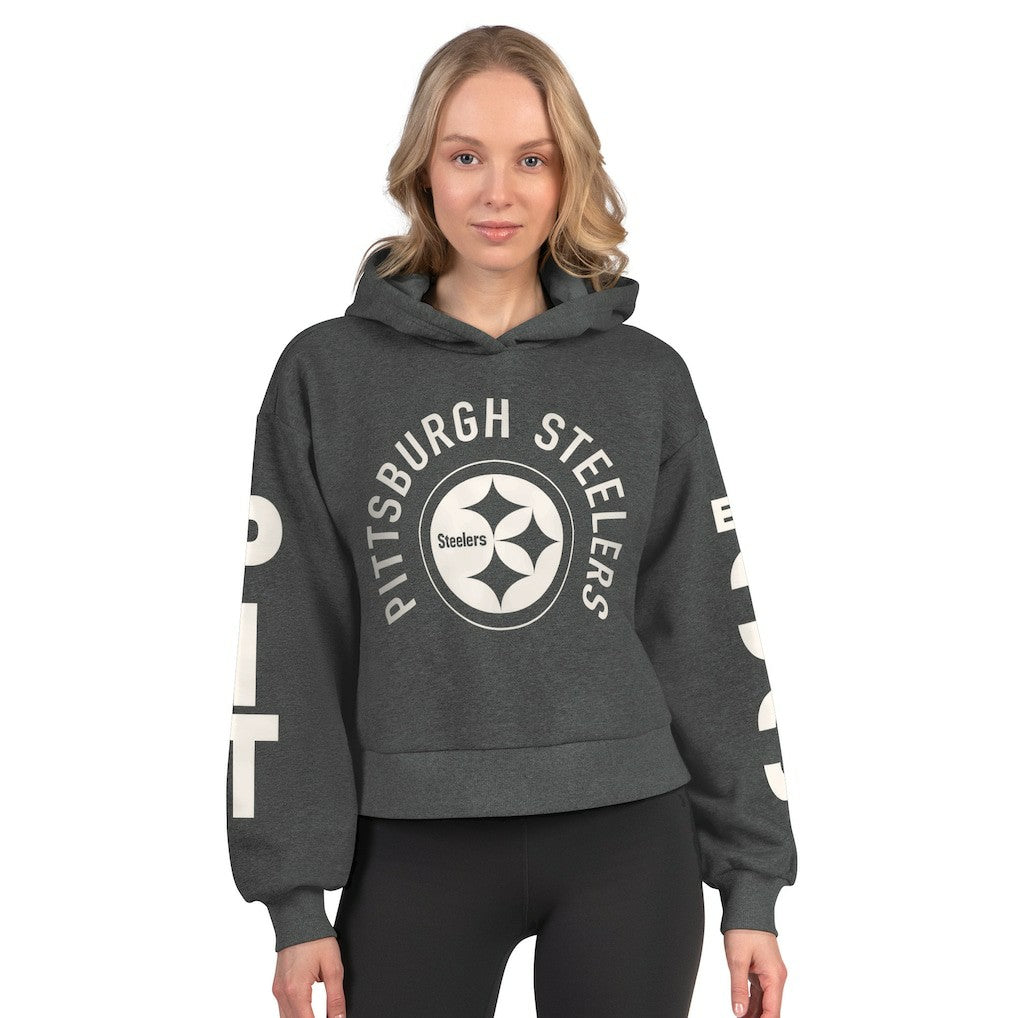 NFL Pittsburgh Steelers Starter Women's Star Player Cropped Fleece Pullover Hoodie
