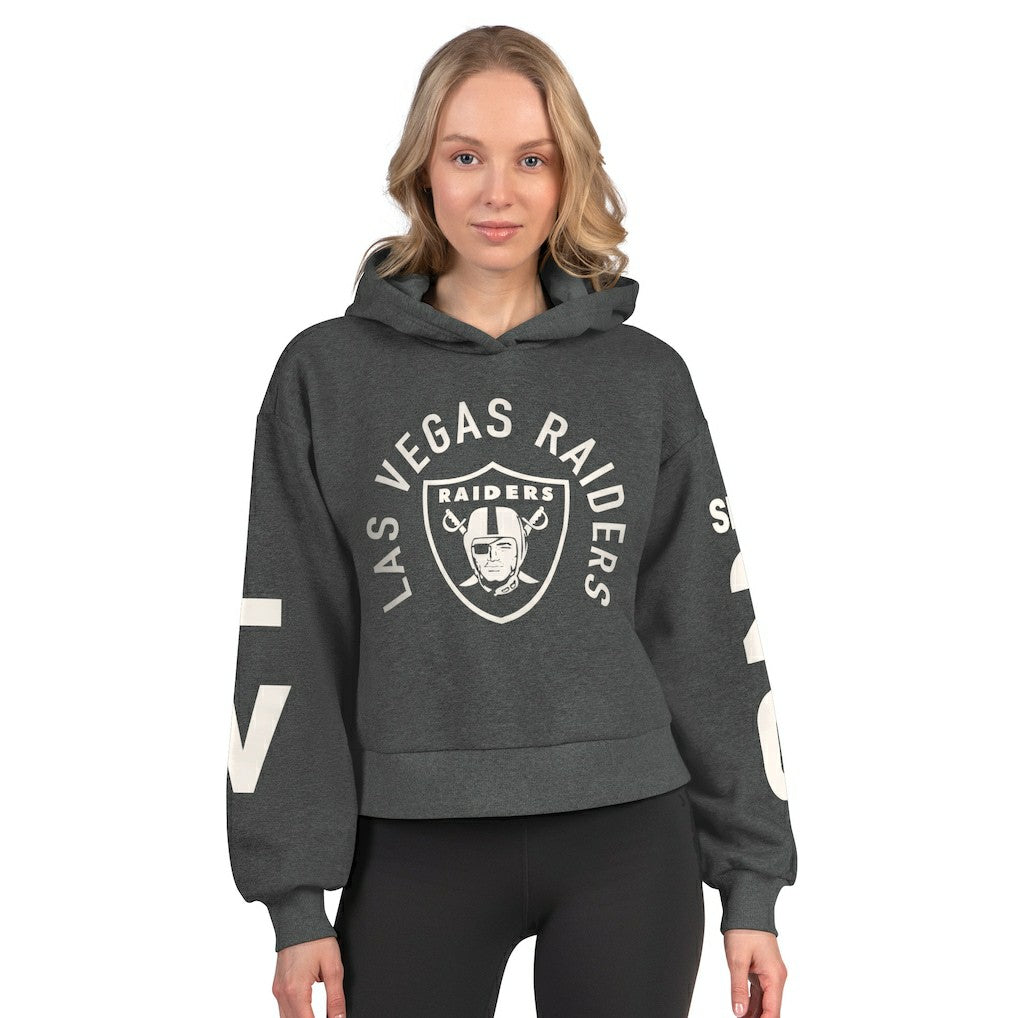 NFL Las Vegas Raiders Starter Women's Star Player Cropped Fleece Pullover Hoodie