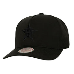 Houston Astros Perfect Icon Pro Pinch Snapback Hat - Black | Mitchell & Ness