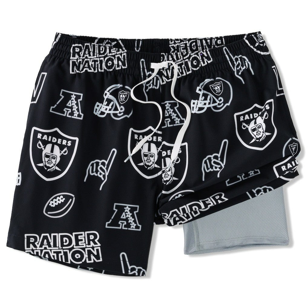NFL Las Vegas Raiders Chubbies The Neon 5.5" Classic Lined Swim Trunks