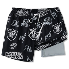 NFL Las Vegas Raiders Chubbies The Neon 5.5" Classic Lined Swim Trunks