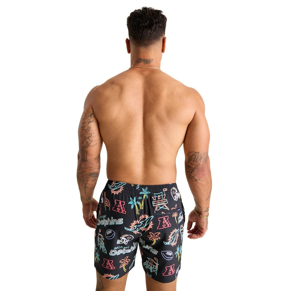 NFL Miami Dolphins Chubbies The Neon 5.5" Classic Lined Swim Trunks