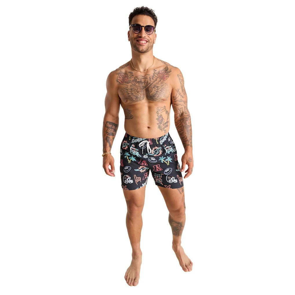 NFL Miami Dolphins Chubbies The Neon 5.5" Classic Lined Swim Trunks