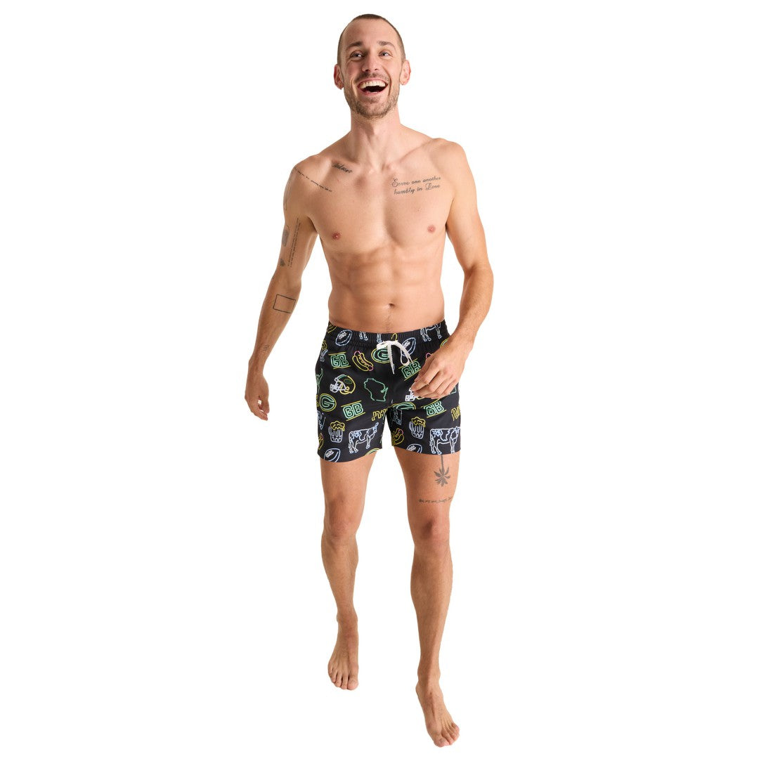 NFL Green Bay Packers Chubbies The Neon 5.5" Classic Lined Swim Trunks