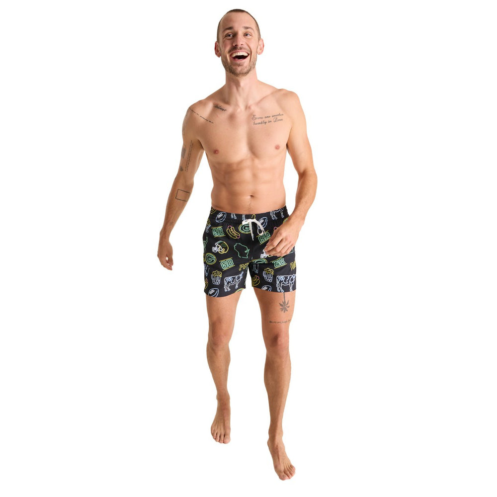 NFL Green Bay Packers Chubbies The Neon 5.5" Classic Lined Swim Trunks