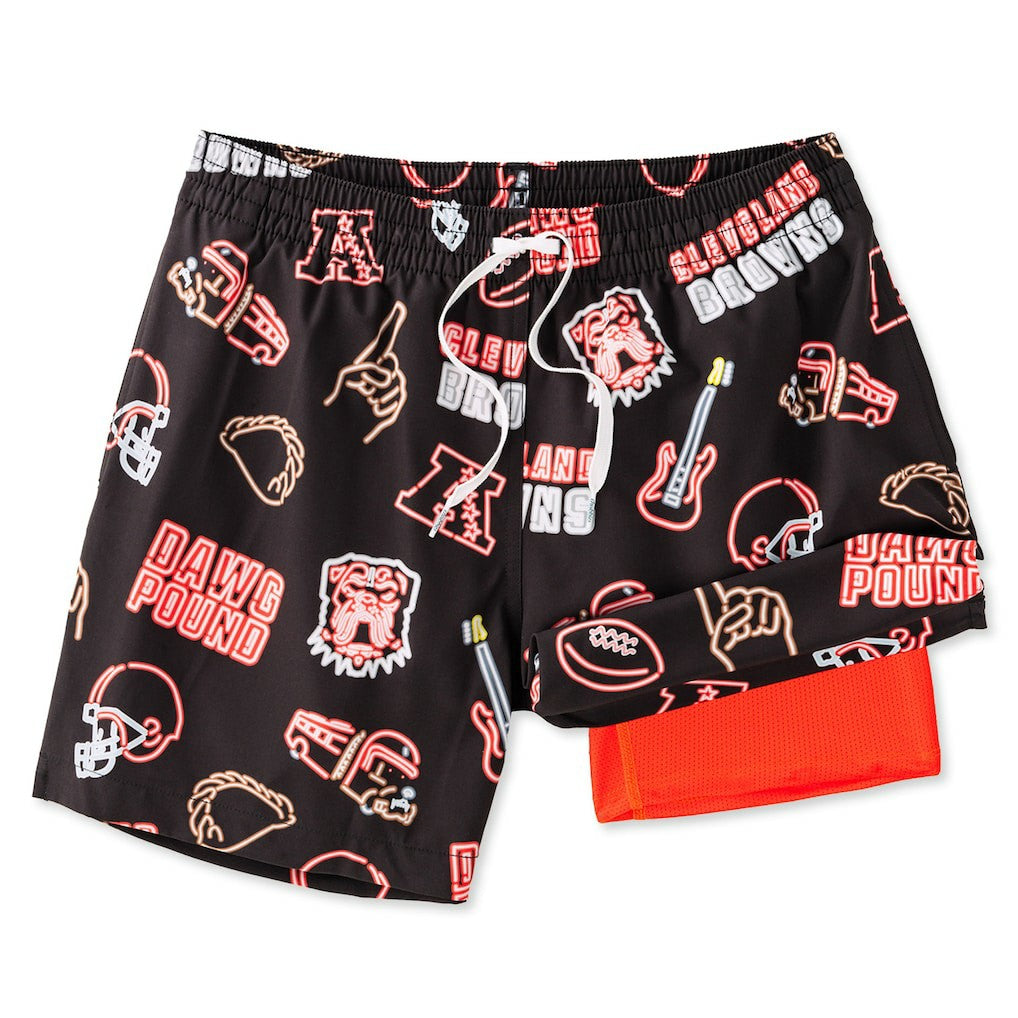 NFL Cleveland Browns Chubbies The Neon 5.5" Classic Lined Swim Trunks