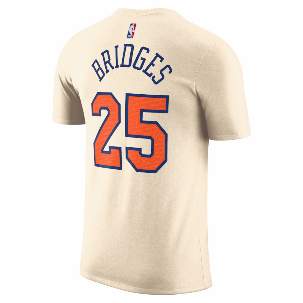 Mikal Bridges New York Knicks Unisex 2025/26 City Edition Name & Number T-Shirt - Cream | Nike online