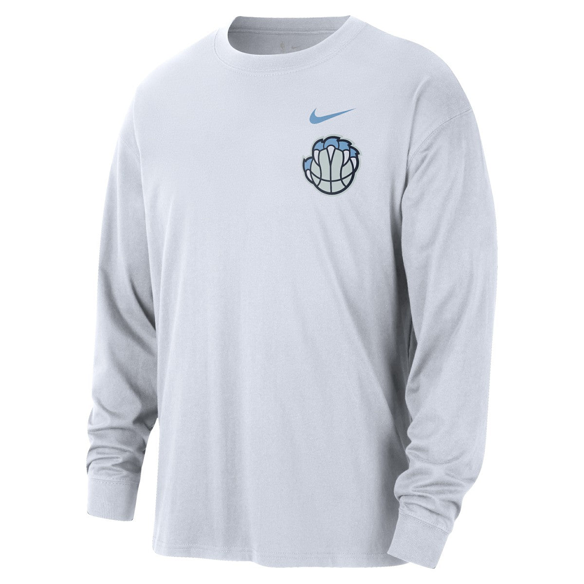 Memphis Grizzlies 2025/26 City Edition Remix Essential Logo Long Sleeve T-Shirt - White | Nike for sale